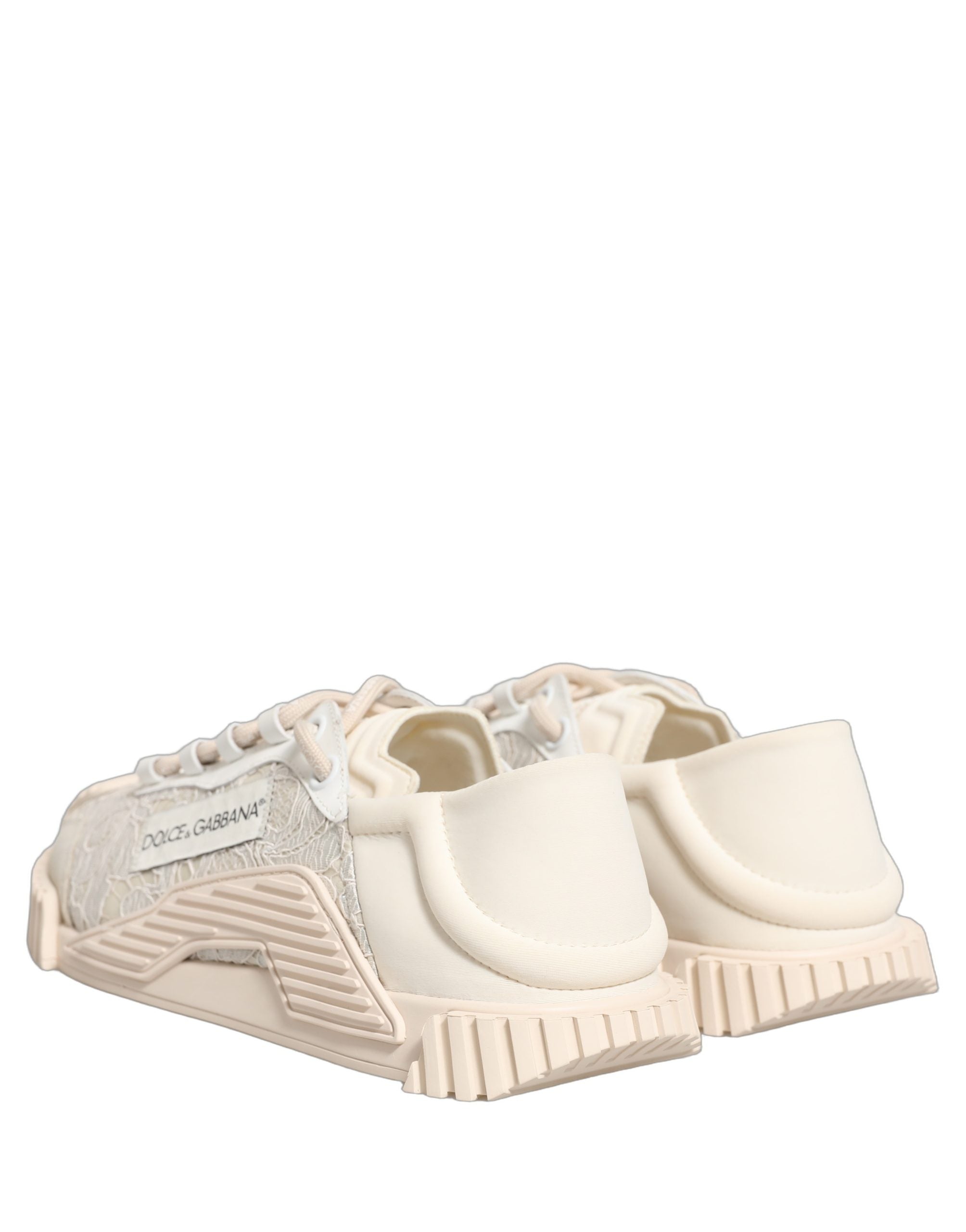 Dolce & Gabbana White Lace NS1 Low Top Sneaker Sports Shoes Dolce & Gabbana