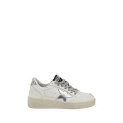 Silver Calf Leather Bos Taurus Low Top Sneakers