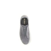 Gray Calf Leather Bos Taurus Low Top Sneakers
