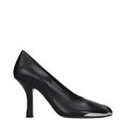 Black Leather High Heel Pumps