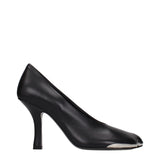 Black Leather High Heel Pumps
