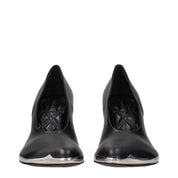 Black Leather High Heel Pumps