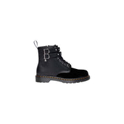 Black Leather Lace-Up Boots