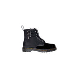 Black Leather Lace-Up Boots