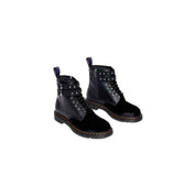 Black Leather Lace-Up Boots