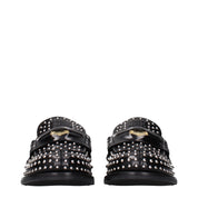Black Leather Slip-On Loafers