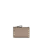 Valentino Garavani Beige Calf Leather Bos Taurus Wallet