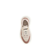 Beige Nylon Chunky Sneakers