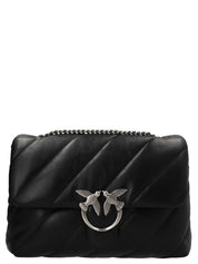 PINKO Black Lamb Leather Crossbody Bag