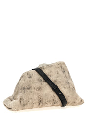 Gray Leather Clutch Bag