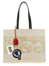 Beige Fabric Tote Bag