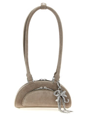 Gray Lamb Leather Shoulder Bag