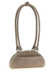 Gray Lamb Leather Shoulder Bag