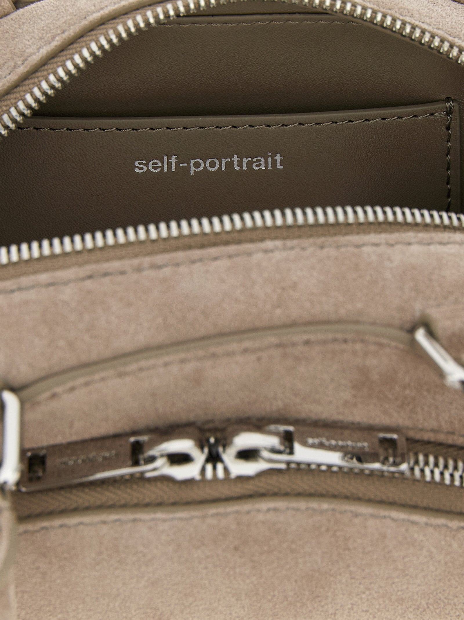 Gray Lamb Leather Shoulder Bag