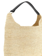 Beige Raffia Shoulder Bag
