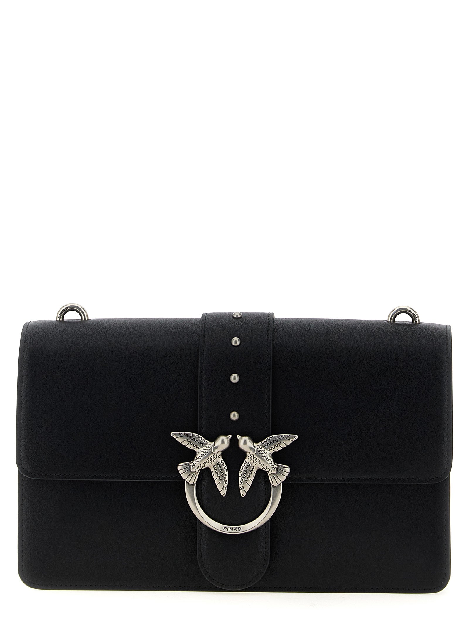 PINKO Black Goatskin Crossbody Bag