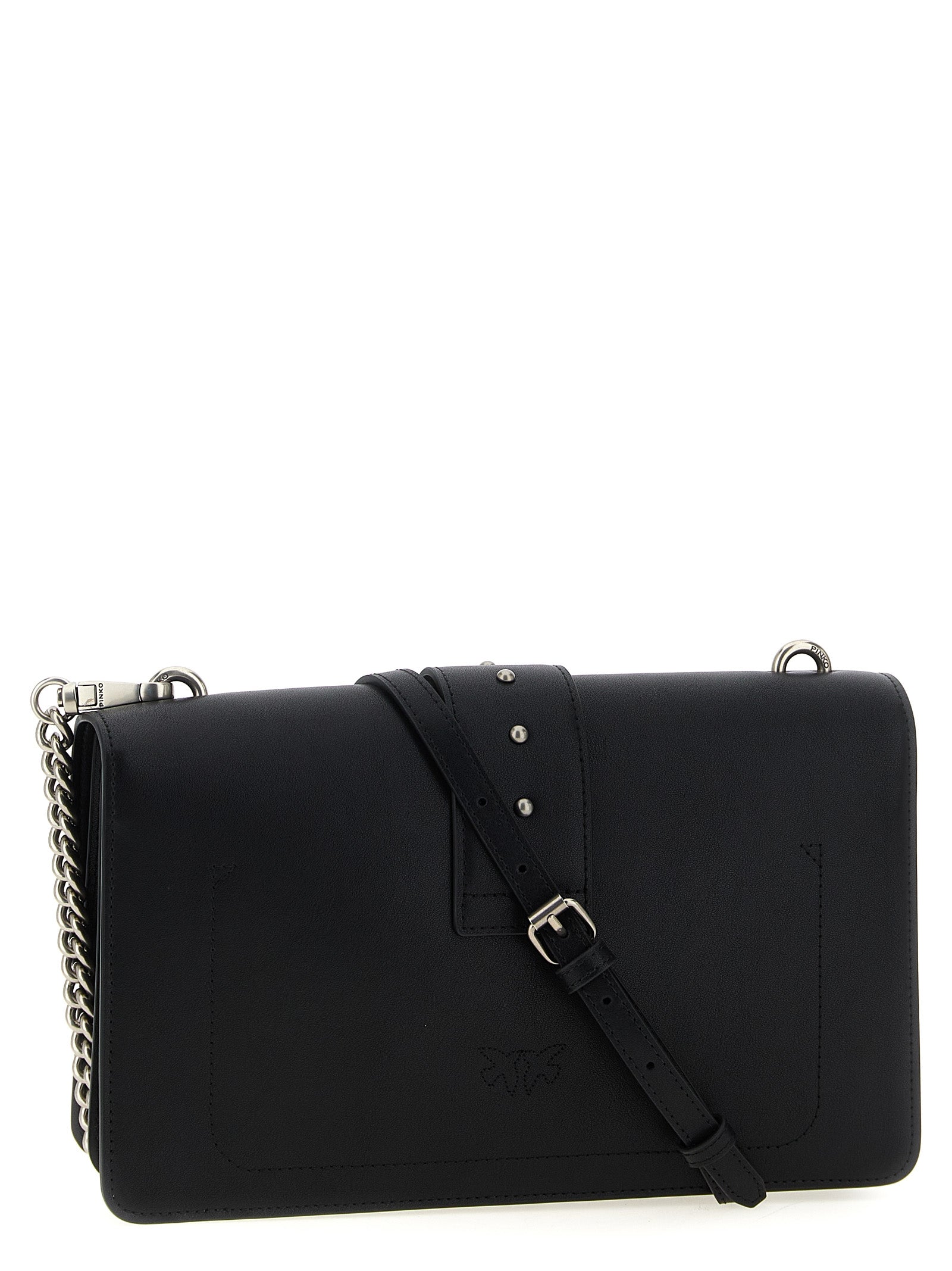 PINKO Black Goatskin Crossbody Bag