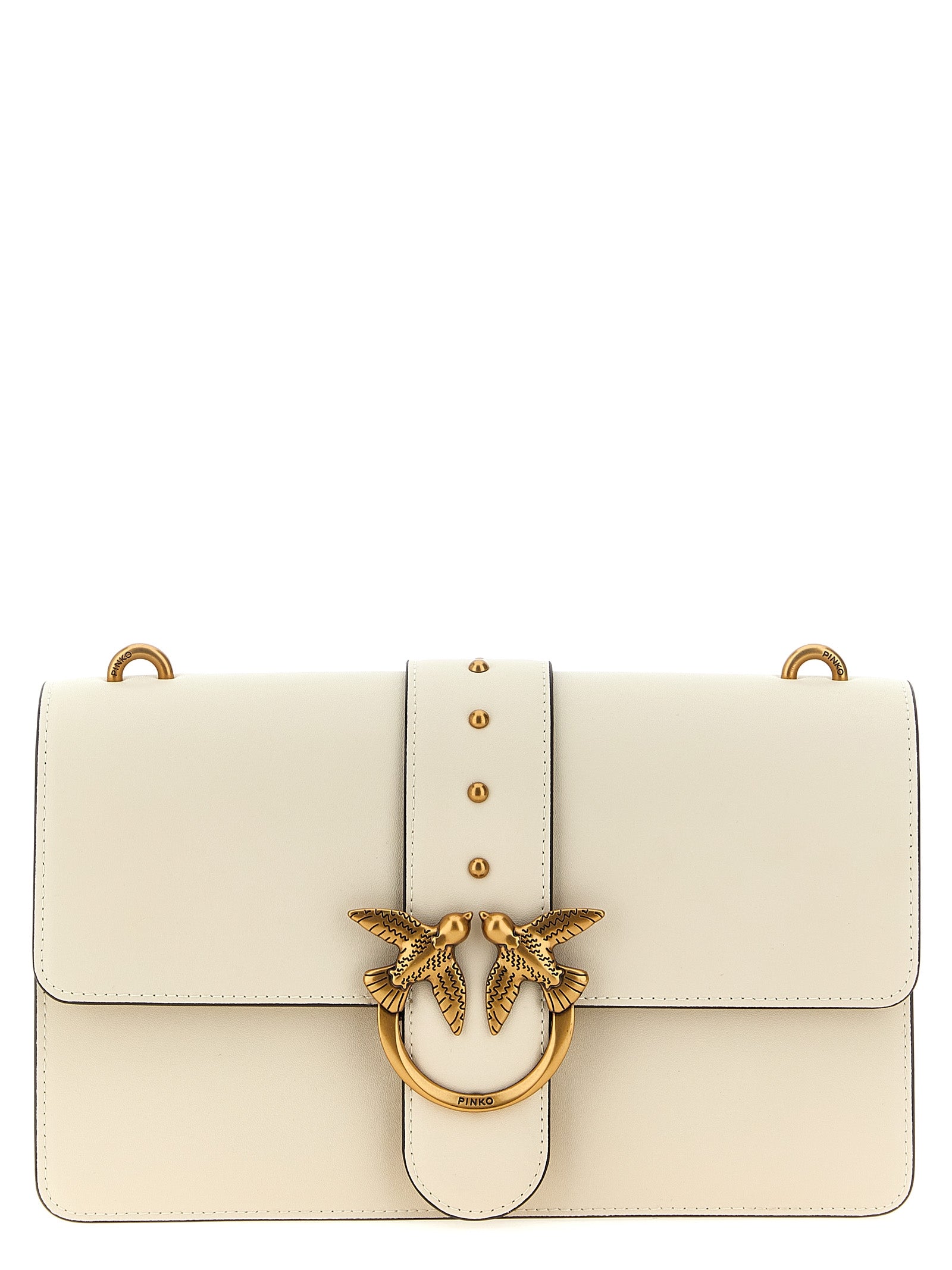 PINKO White Goatskin Crossbody Bag
