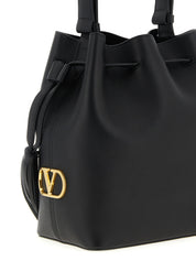 Black Calfskin Shoulder Bag