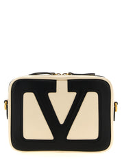 Bicolor Lamb Leather Crossbody Bag