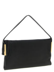 Black Calfskin Shoulder Bag