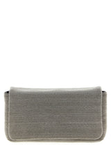 Silver Leather Clutch Bag