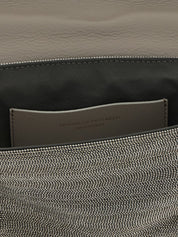 Silver Leather Clutch Bag