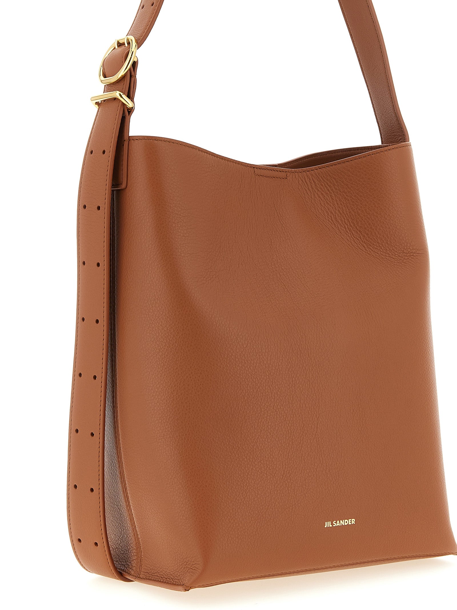 Brown Calfskin Shoulder Bag