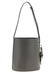 Gray Calfskin Shoulder Bag