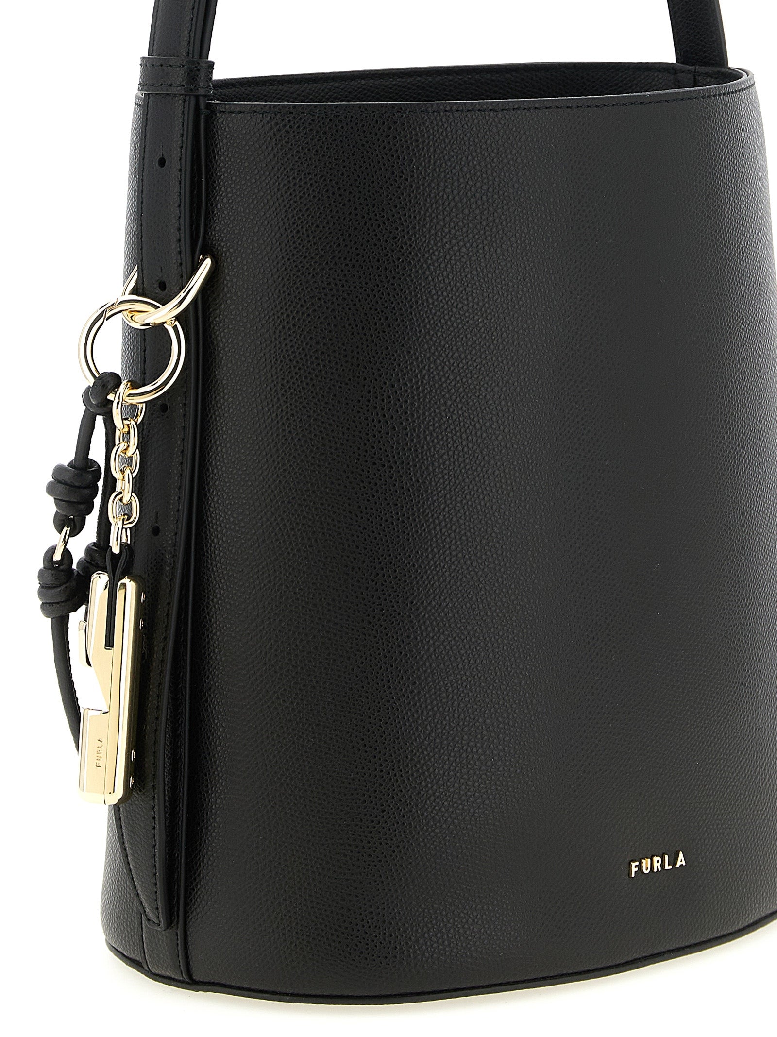 Black Calfskin Shoulder Bag