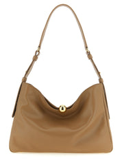 Beige Calfskin Shoulder Bag