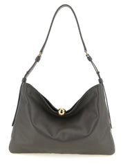 Gray Calfskin Shoulder Bag