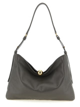 Gray Calfskin Shoulder Bag