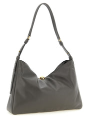 Gray Calfskin Shoulder Bag