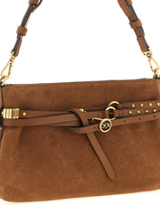 Brown Lamb Leather Shoulder Bag