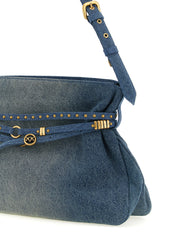 Blue Cotton Shoulder Bag