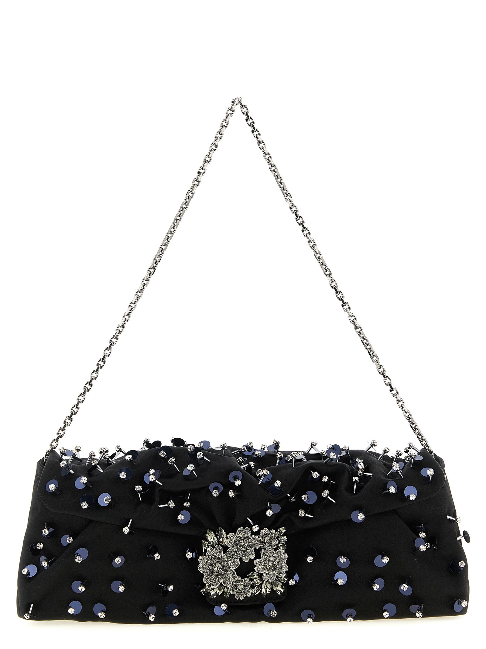 Black Viscose Clutch Bag