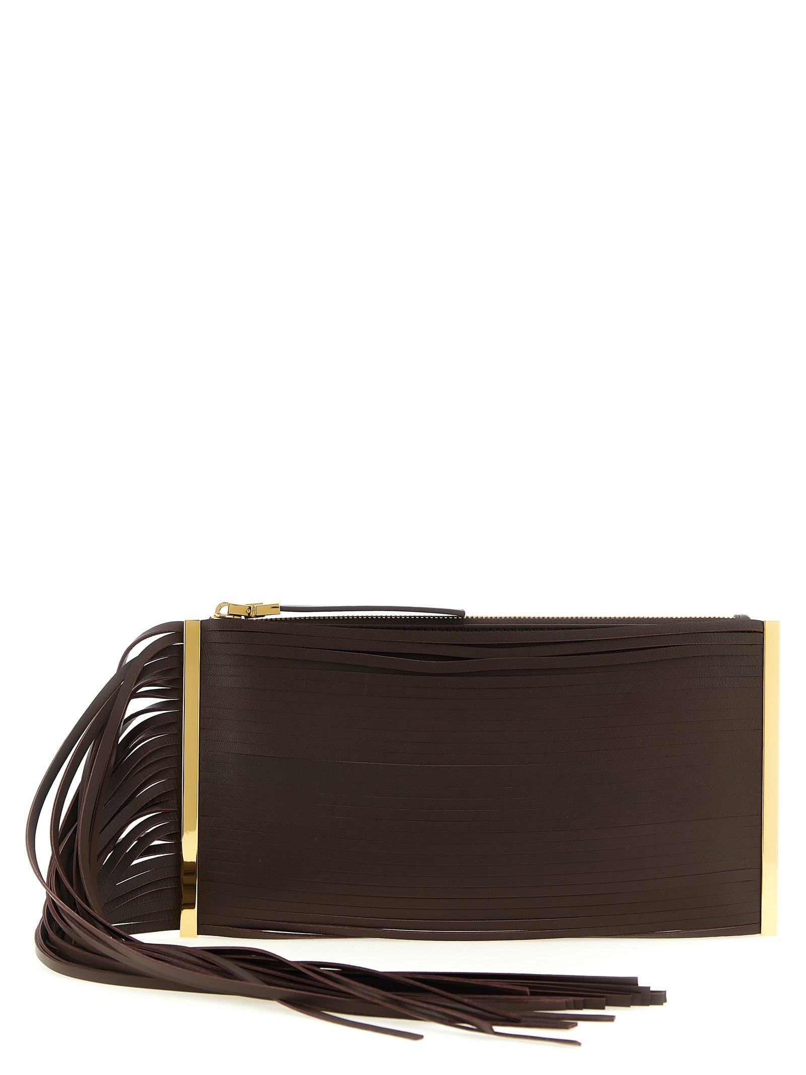 Brown Leather Clutch Bag