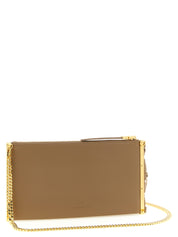 Beige Leather Clutch Bag