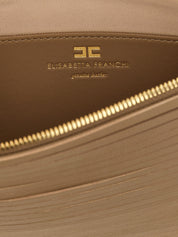 Beige Leather Clutch Bag