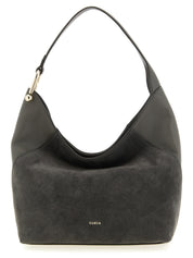 Gray Calfskin Shoulder Bag