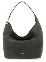 Gray Calfskin Shoulder Bag