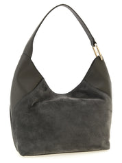Gray Calfskin Shoulder Bag