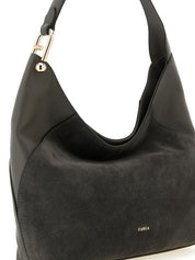 Gray Calfskin Shoulder Bag