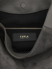 Gray Calfskin Shoulder Bag
