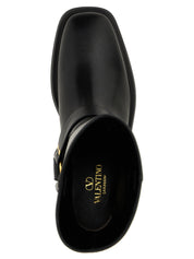 Valentino Garavani Black Calfskin Ankle Boots