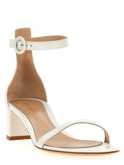 White Leather Flat Sandals