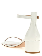 White Leather Flat Sandals