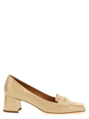 Tod's Beige Calfskin Mid Heel Pumps