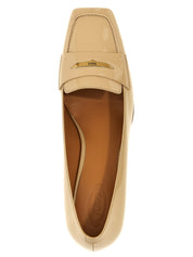 Tod's Beige Calfskin Mid Heel Pumps